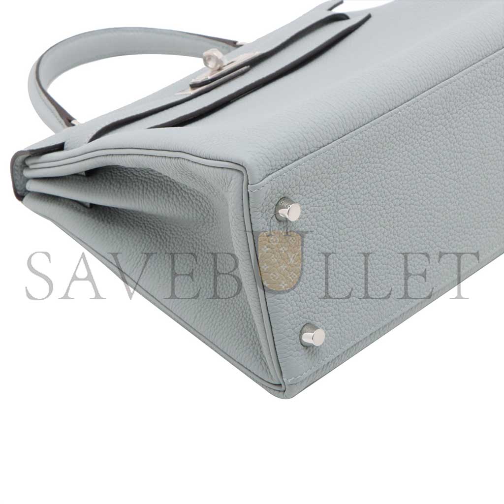 HERMÈS MASTER KELLY 28 TOGO BLUE GLACIER SILVER METAL FITTINGS (28*22*10cm) 